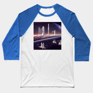 Interplanetary Spaceport Baseball T-Shirt